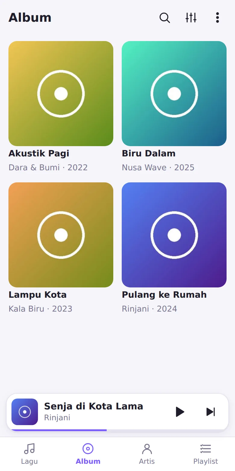 Tampilan album