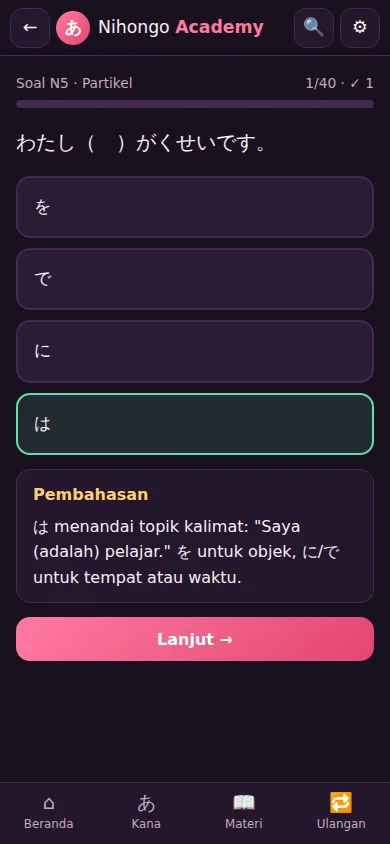 Soal JLPT dengan pembahasan