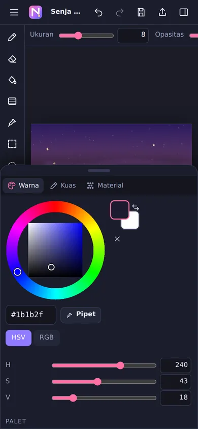 Roda warna dan palet