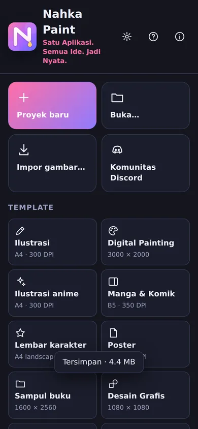 Beranda dengan galeri proyek lokal